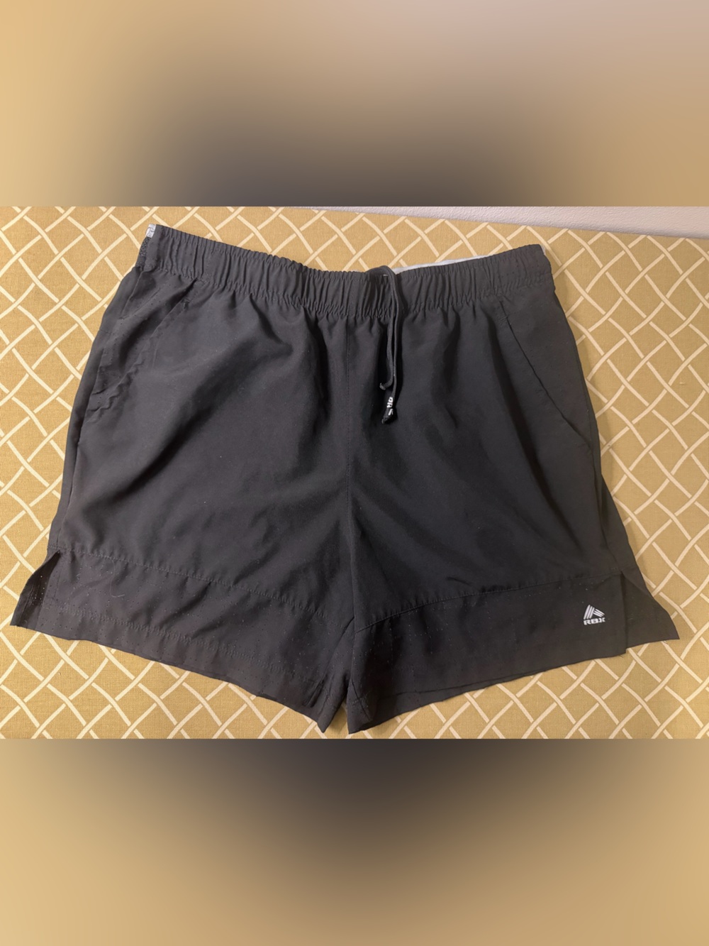 RBX Men’s Medium Black Performance Running Shorts Mesh Waist Zip Pocket